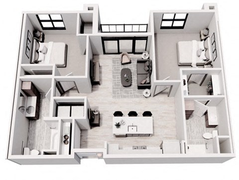 A black and white image of a house layout.